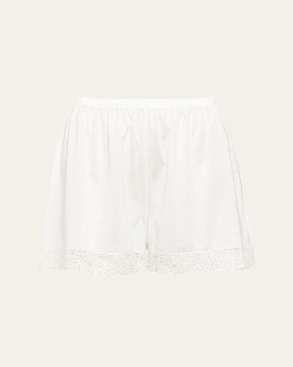 Mineral Lace-Trim Cotton Shorts